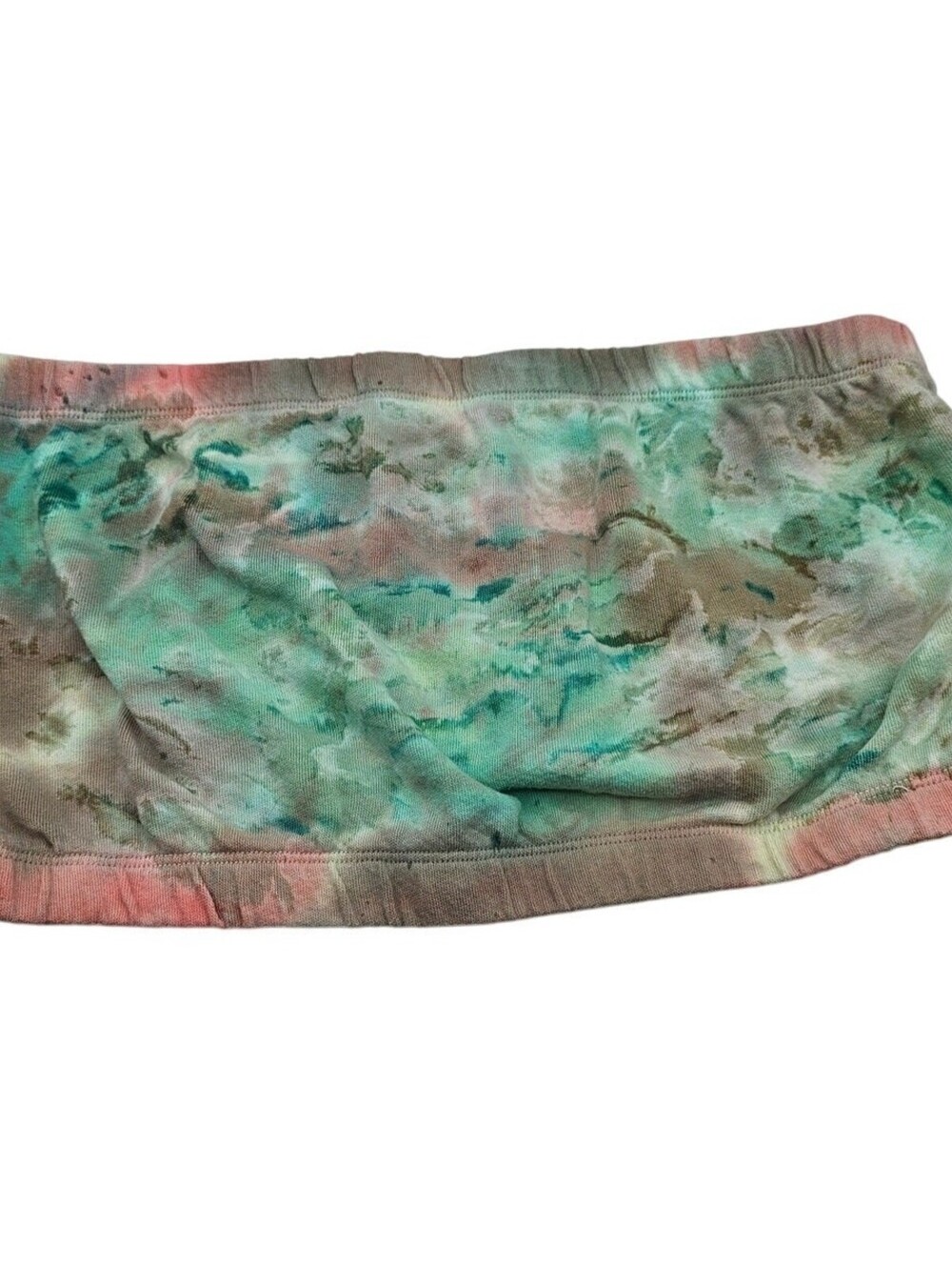 Wild Fable Womens Sz M Tube Top Crop Top Green Brown Tie Dye Festival